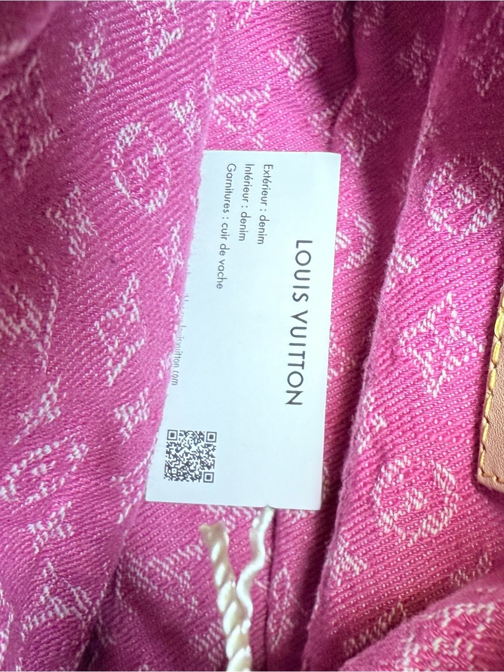 Louis Vuitton Monogram Denim Pochette Valley Fuchsia Pink - Picture 7 of 9
